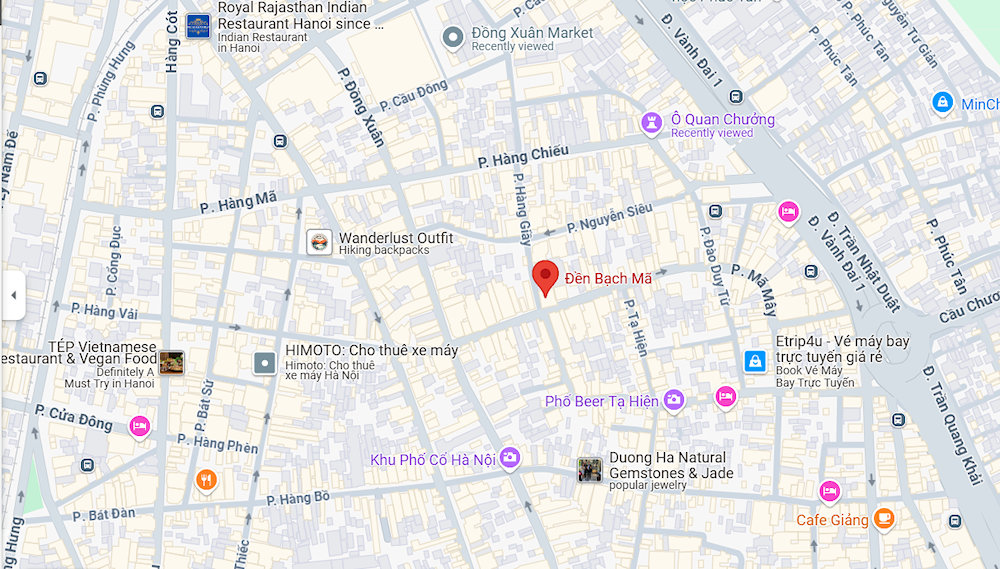 Map of Bach Ma Temple